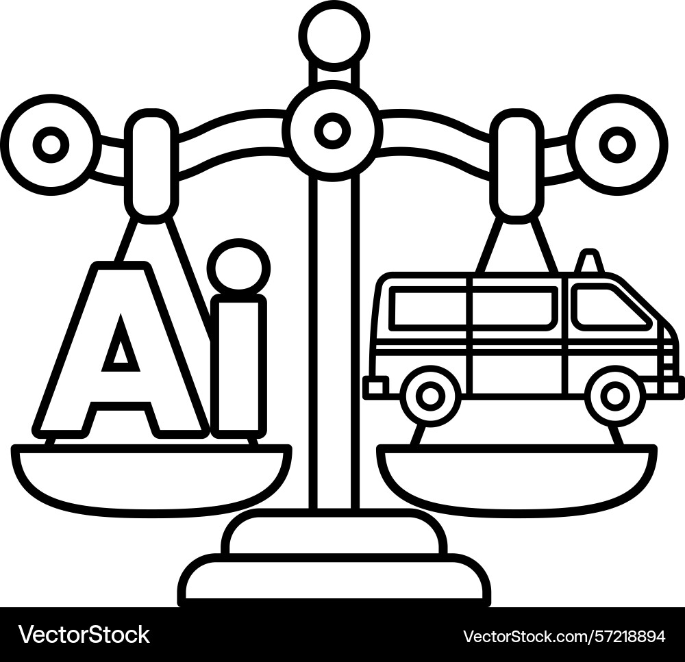 A scale with the letters ai on one side and van A scale with the letters ai on one side and van Vector Image