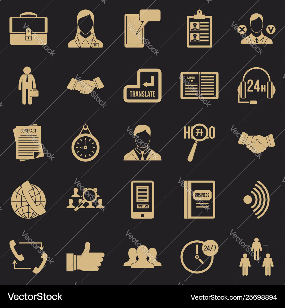 Airing icons set simple style Airing icons set simple style Vector Image