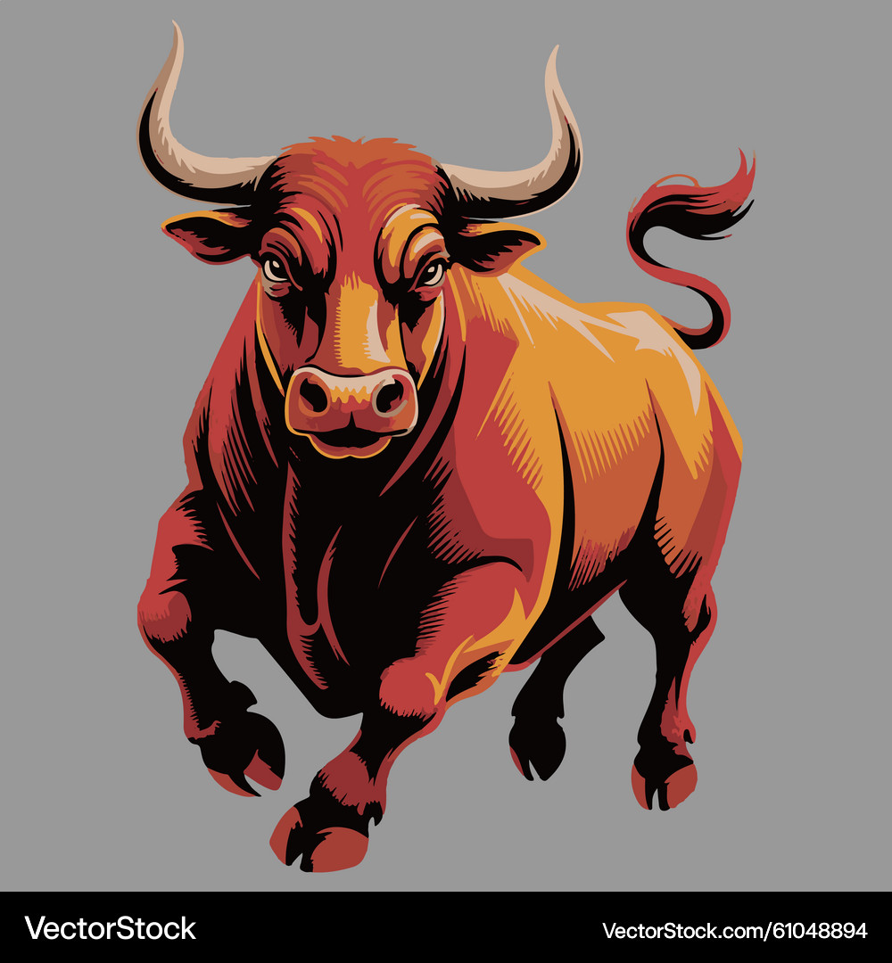Charging Bull Symbol – Royalty-Free Vector | VectorStock, image size:1000x1080