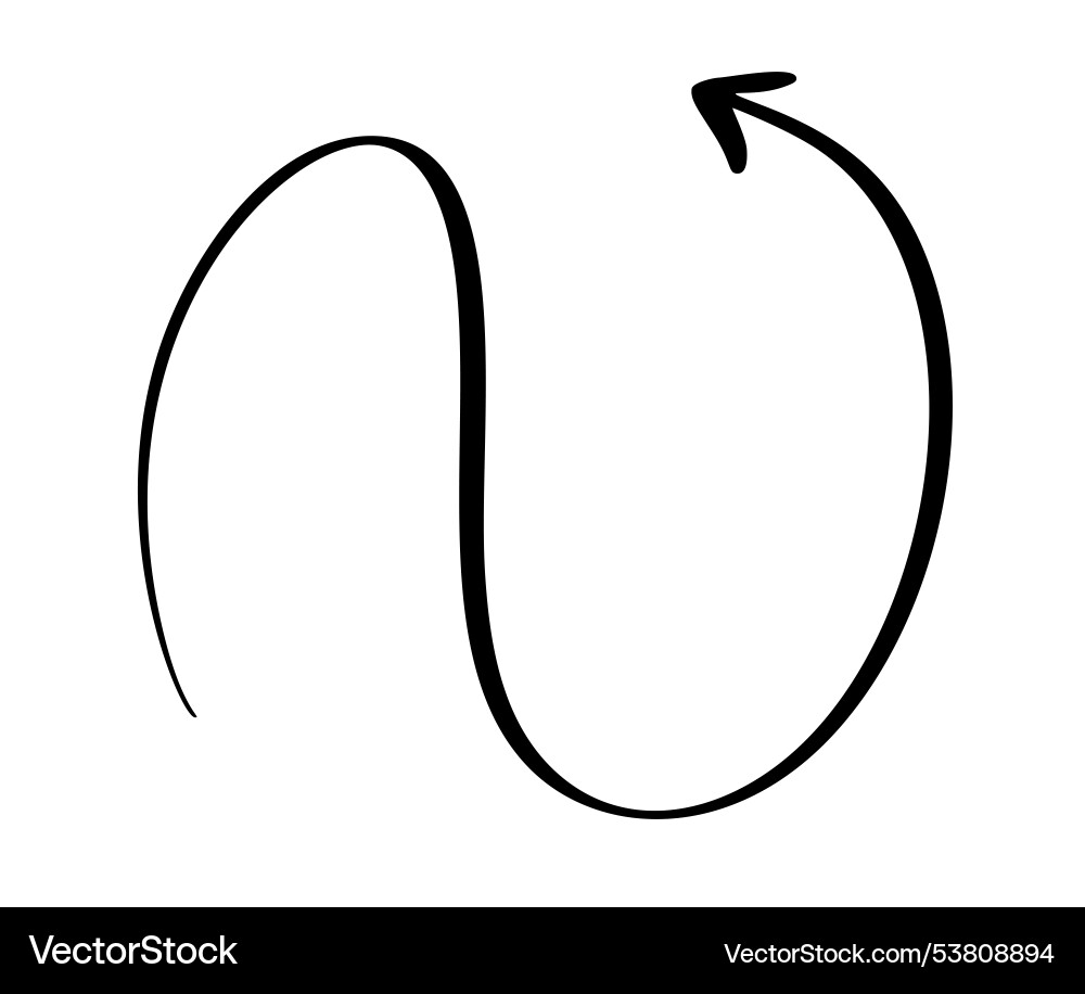 Curved wavy arrow simple for design projects Curved wavy arrow simple for design projects Vector Image
