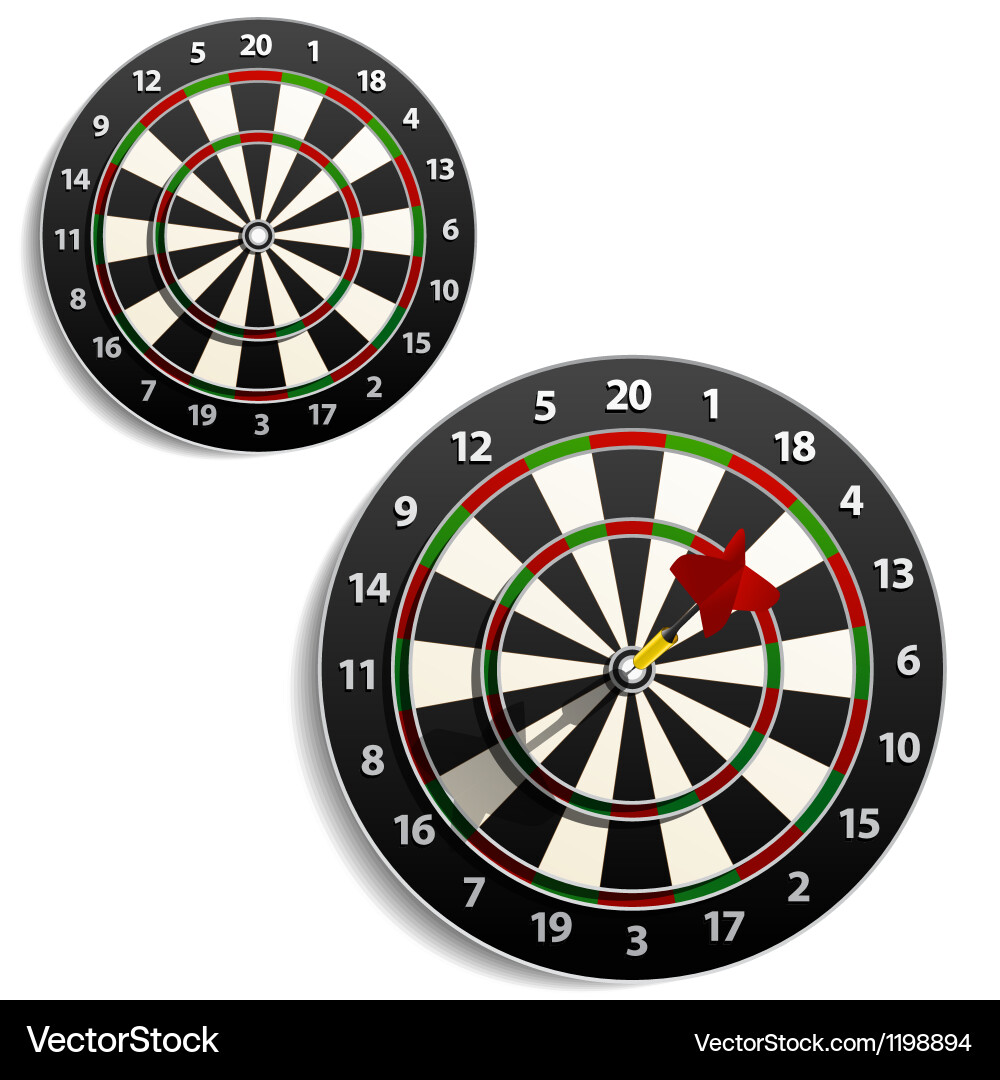 Dartboard Set with Darts vector image