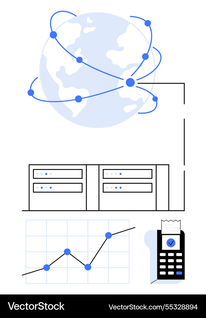 Global Data & Analytics Network vector image