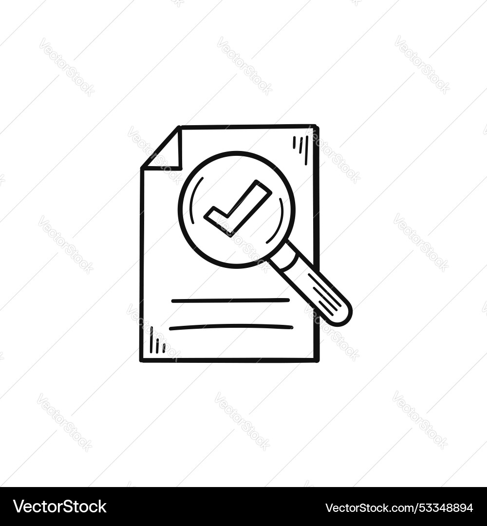 Hand drawn memo paper sheet icon in flat style Vector Image