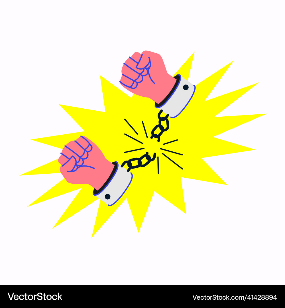 In cartoon style his hands Vector Image
