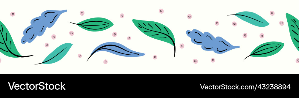 Leaf pattern background border fun vector image