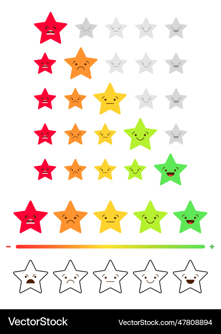 Set of satisfaction rating icons feedback Set of satisfaction rating icons feedback vector image