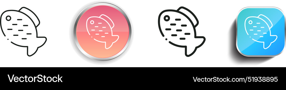Bungeoppang icon thin linear regular and button Vector Image