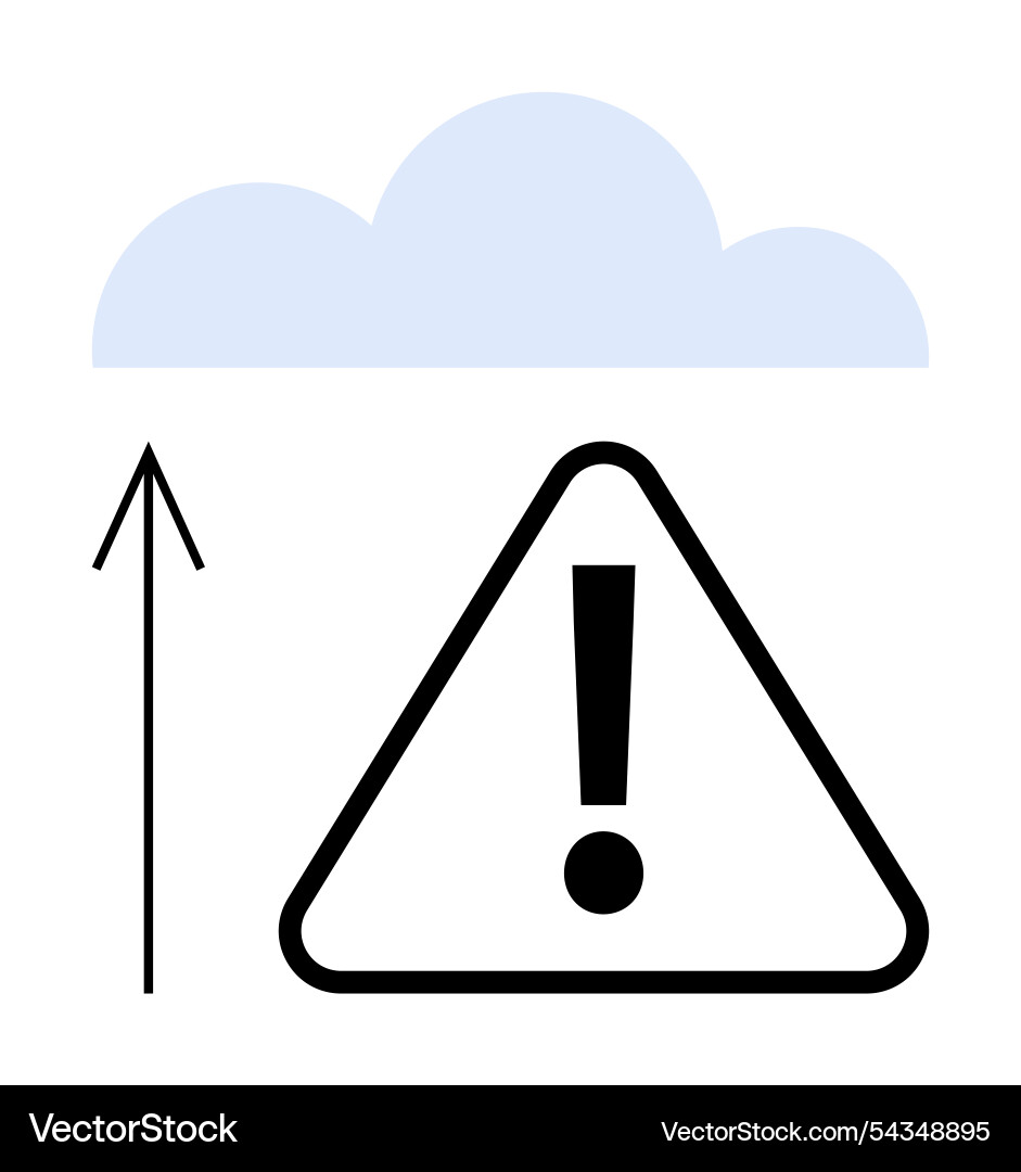 Cloud computing alert with upward arrow Cloud computing alert with upward arrow vector image