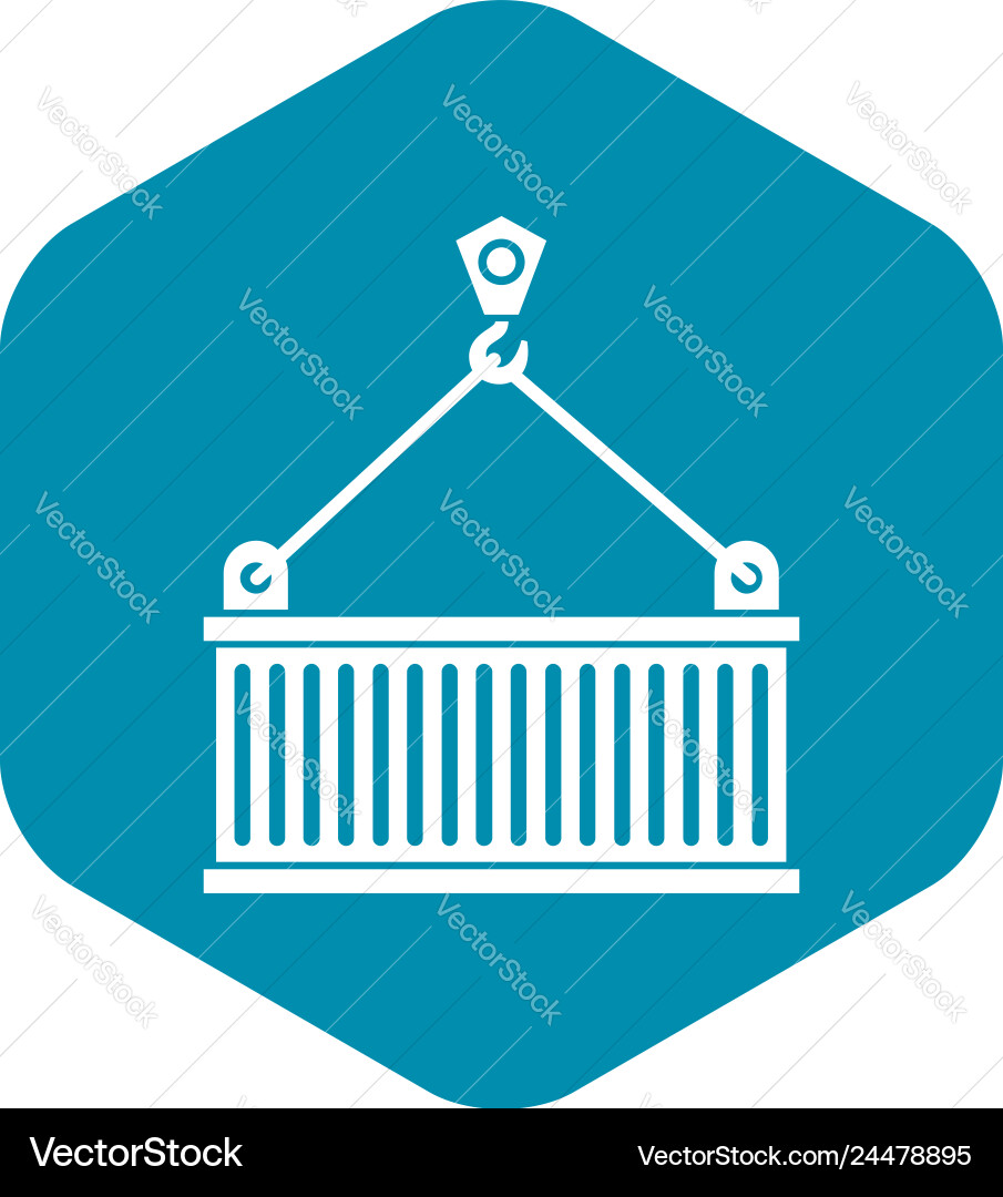 Crane with load icon simple style Vector Image