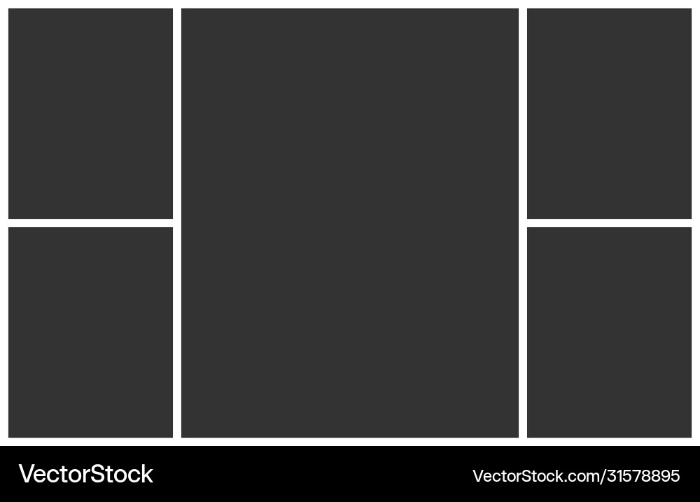 Five Part Photo Montage Template Royalty Free Vector Image