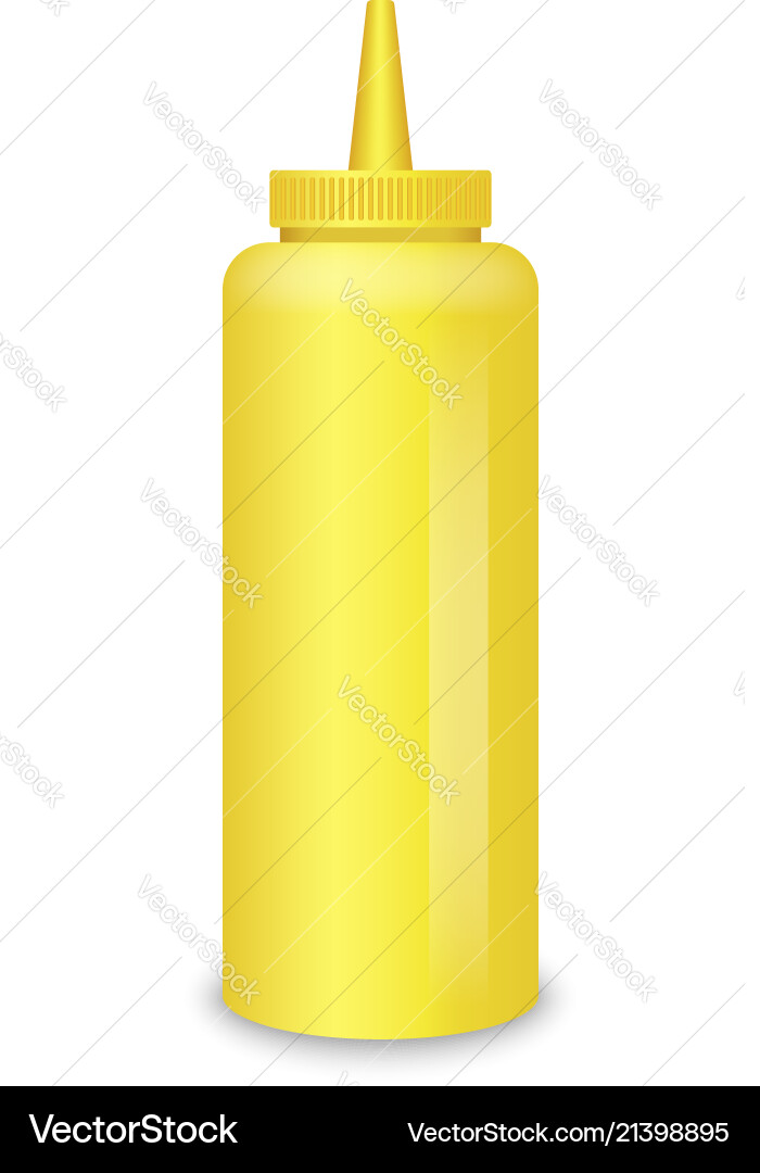 Mustard bottle sauce mockup realistic style Mustard bottle sauce mockup realistic style vector image