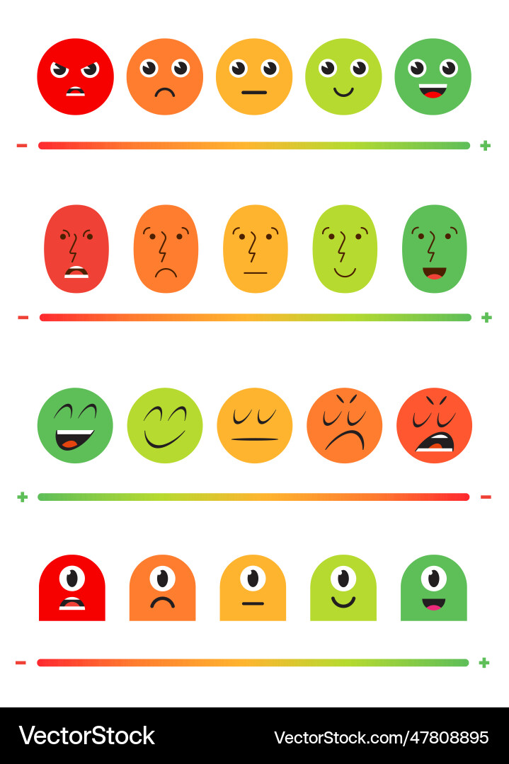 Set of satisfaction rating icons feedback vector image