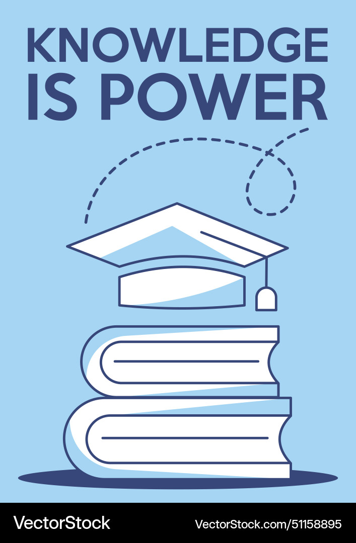 Stack of books and academic cap knowledge Stack of books and academic cap knowledge vector image