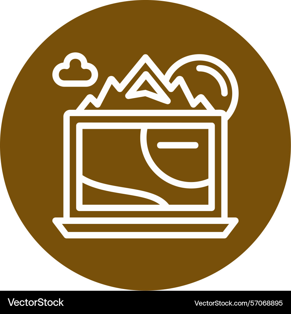 Work from anywhere line circle style icon design Vector Image
