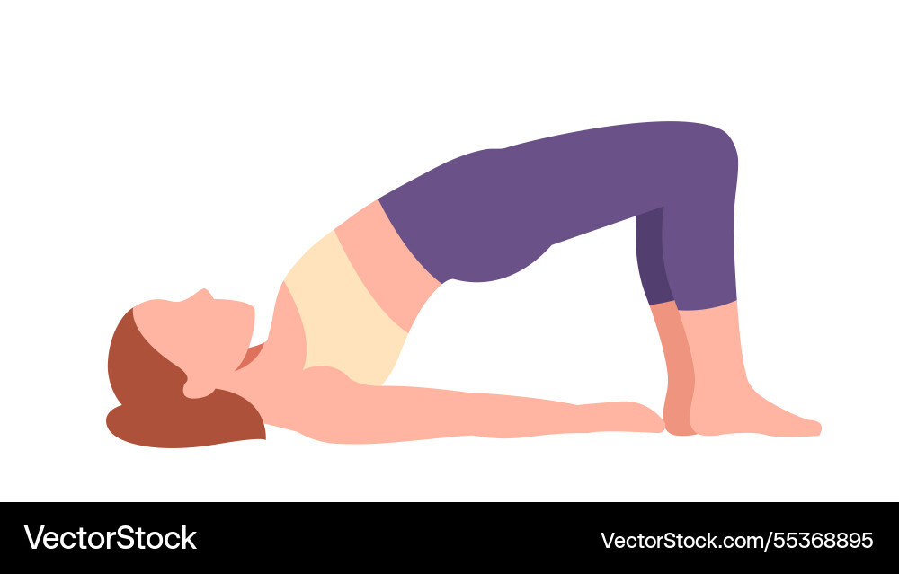 Yoga pose color icon woman in sports uniform vector image