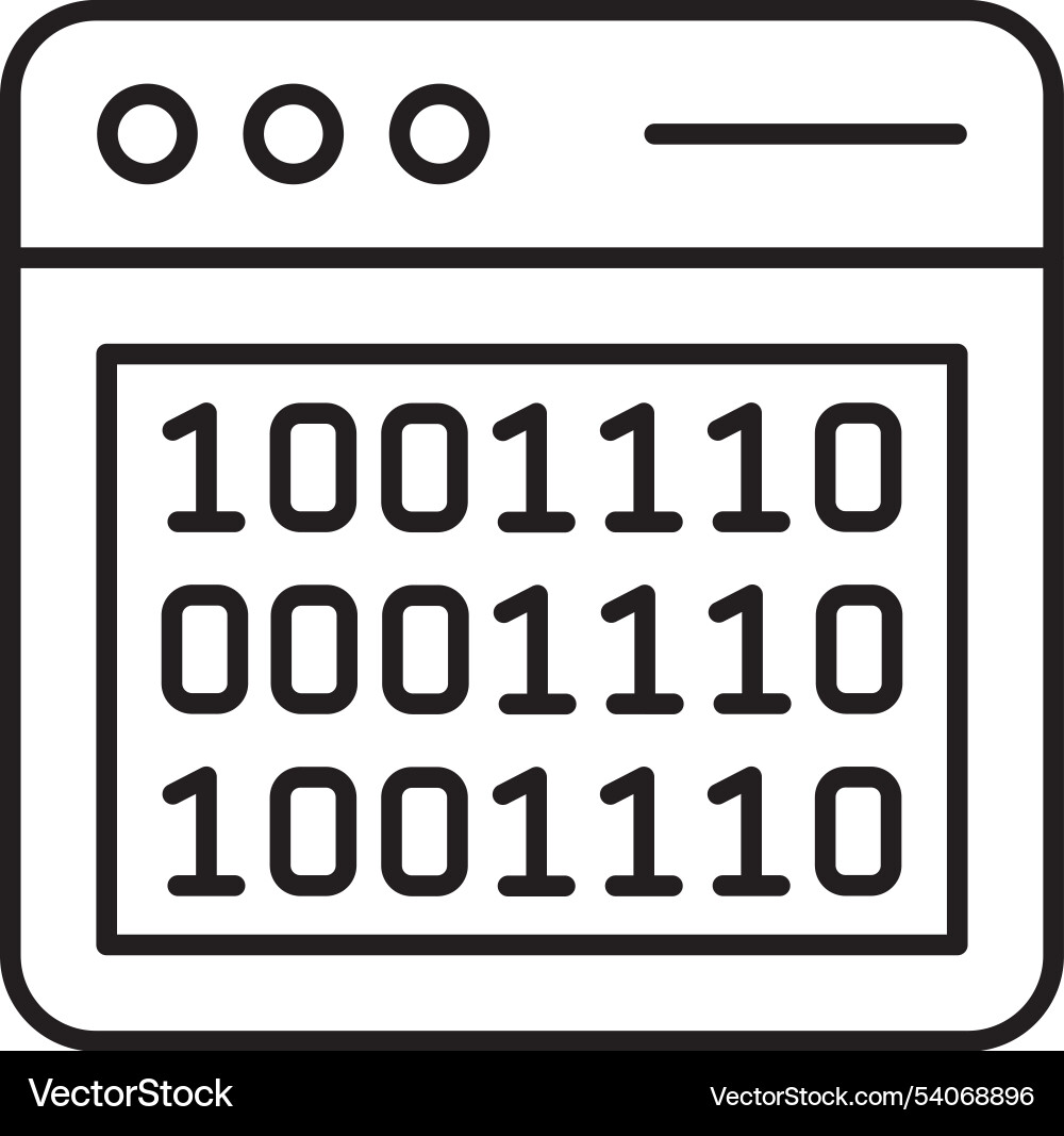 Binary code line icon design Vector Image