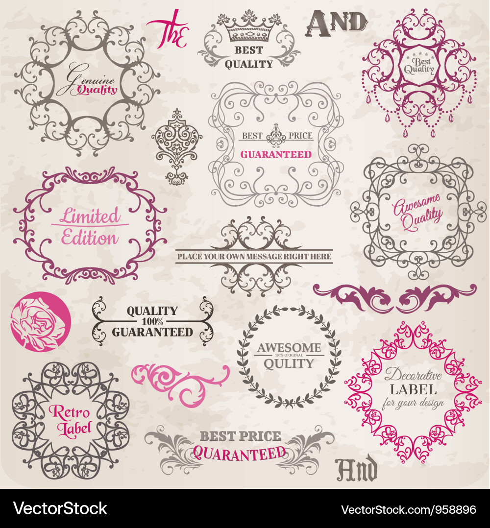 Calligraphic Frame Set vector image