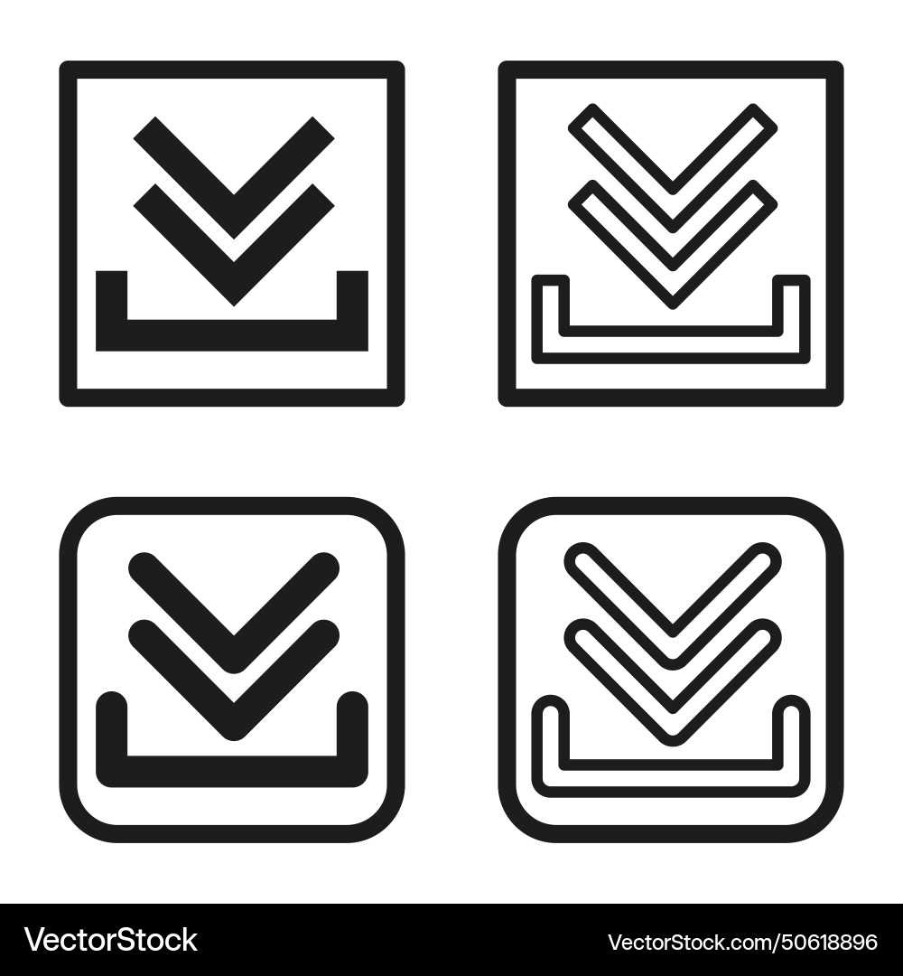 Check in square set selection approval sign vector image