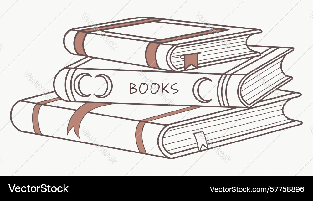 Classic stack of books design generative ai vector image