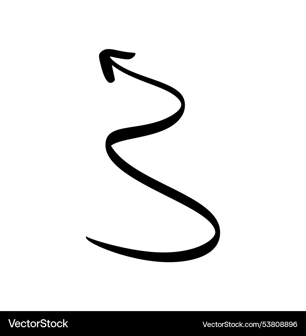 Curved wavy arrow simple for design projects Curved wavy arrow simple for design projects Vector Image