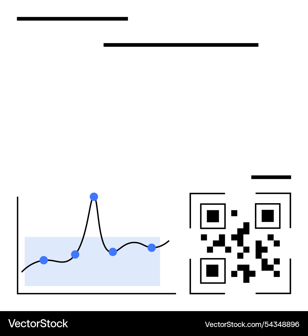 Data visualization with graph and qr code Data visualization with graph and qr code vector image