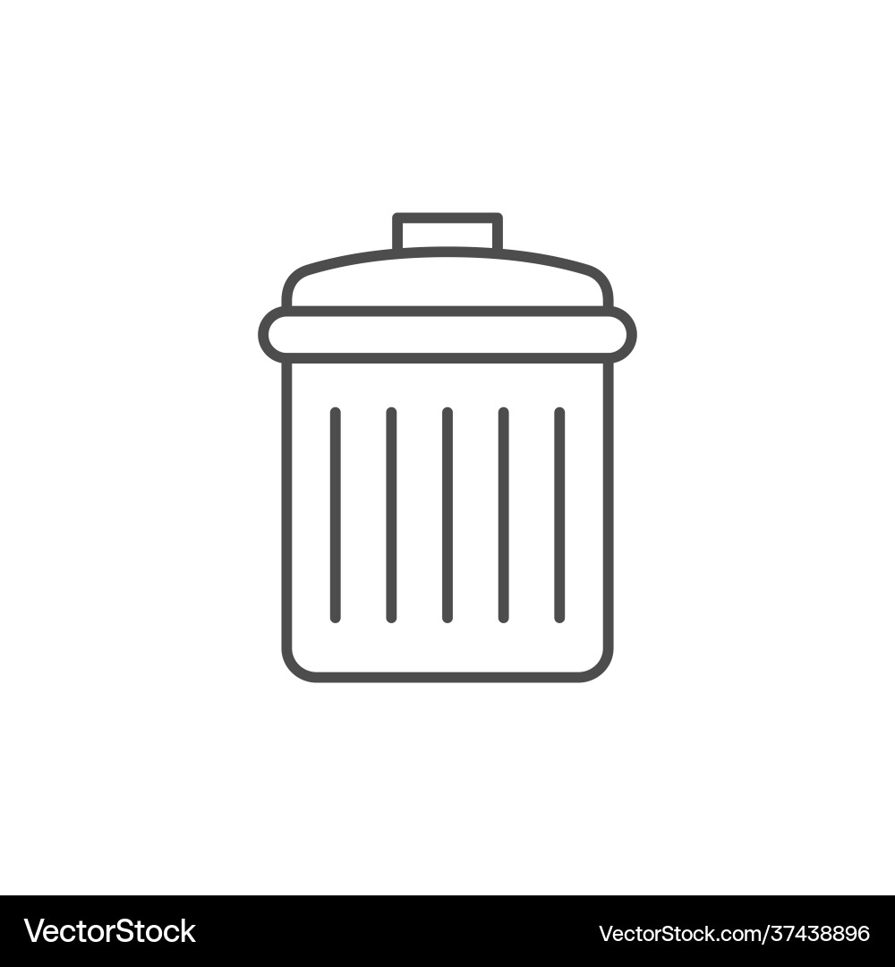 Garbage bin line outline icon Garbage bin line outline icon Vector Image