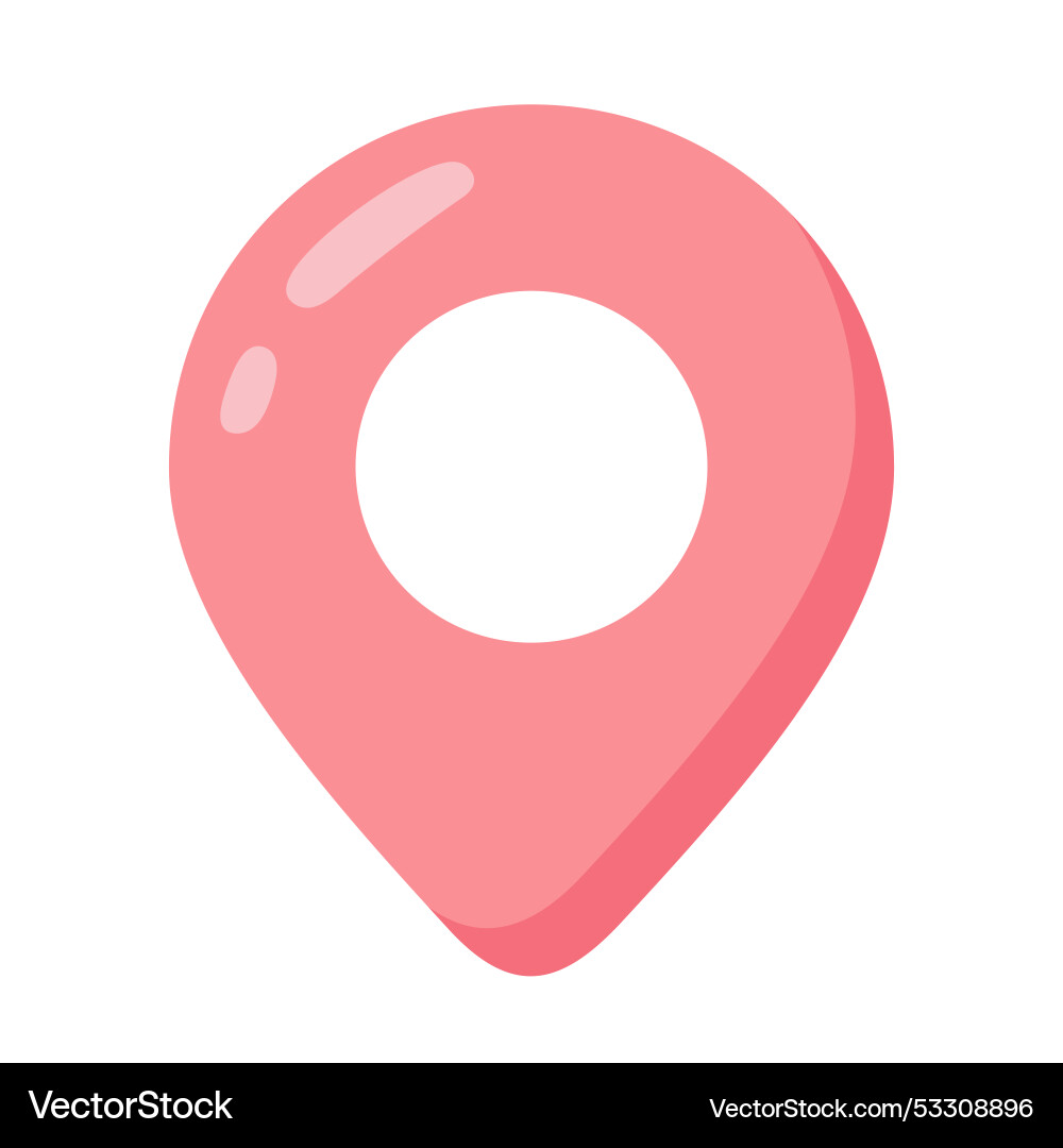 Pink map pin icon location pointer Pink map pin icon location pointer vector image