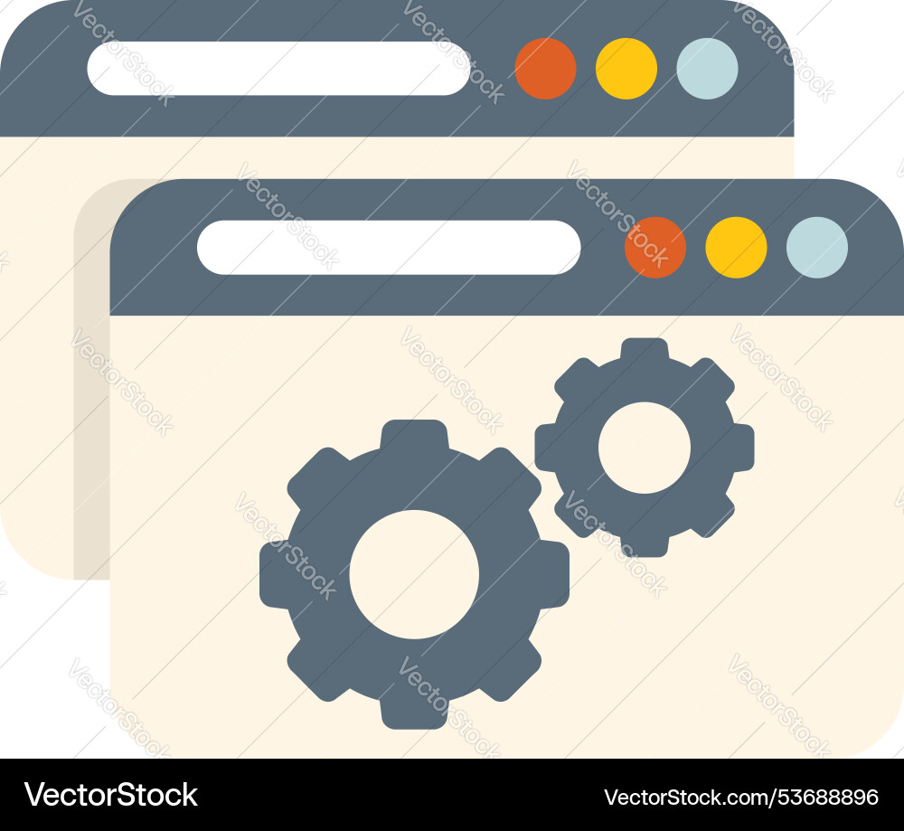 Website optimization showing two browser windows Website optimization showing two browser windows vector image