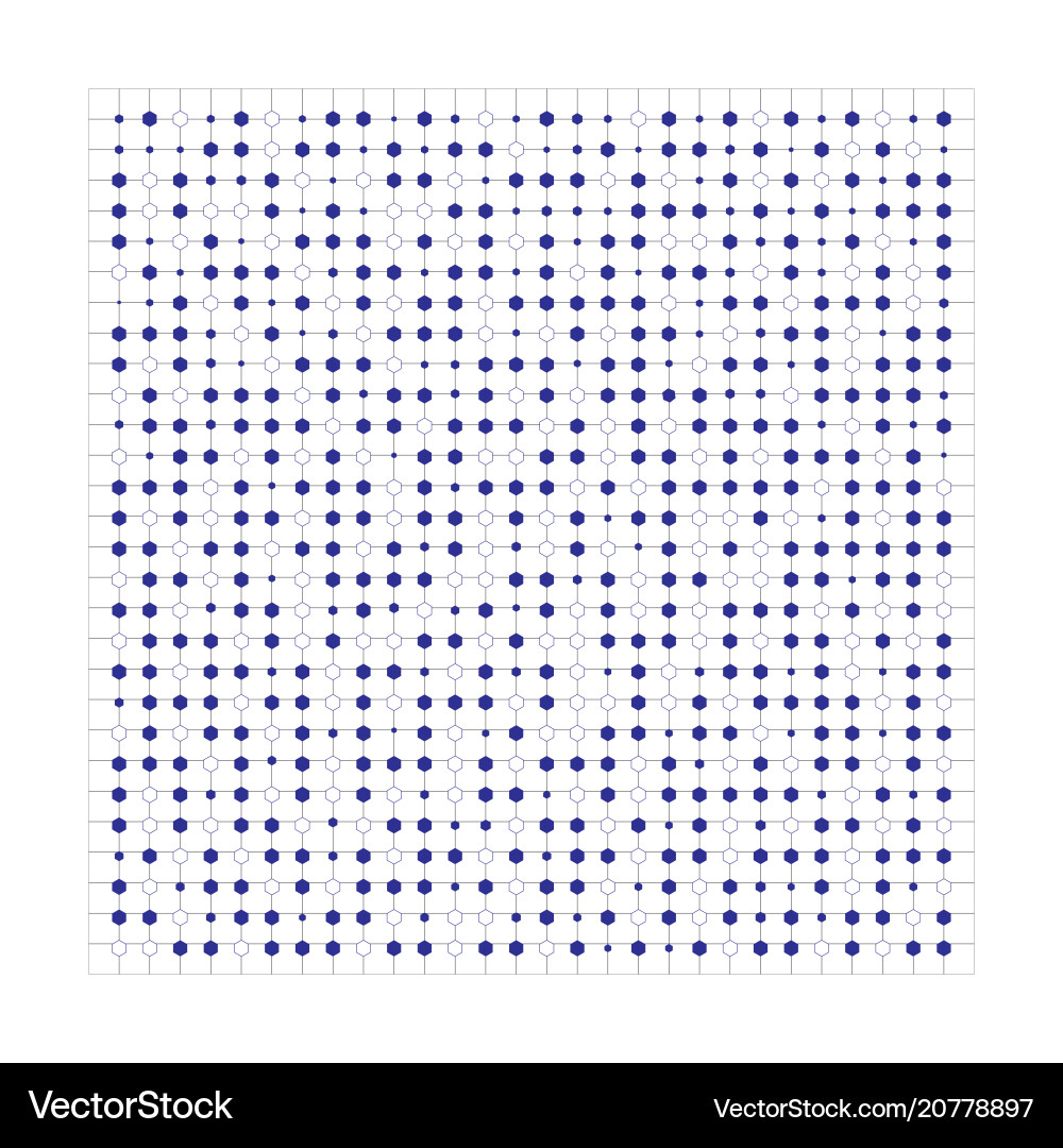 Abstract blue color hexagons pattern on grid Abstract blue color hexagons pattern on grid Vector Image