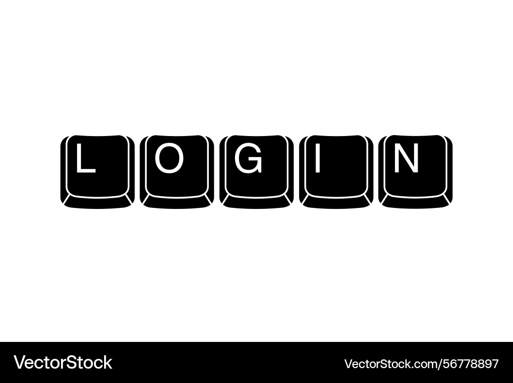 Black buttons on the keyboard with word login top Black buttons on the keyboard with word login top vector image