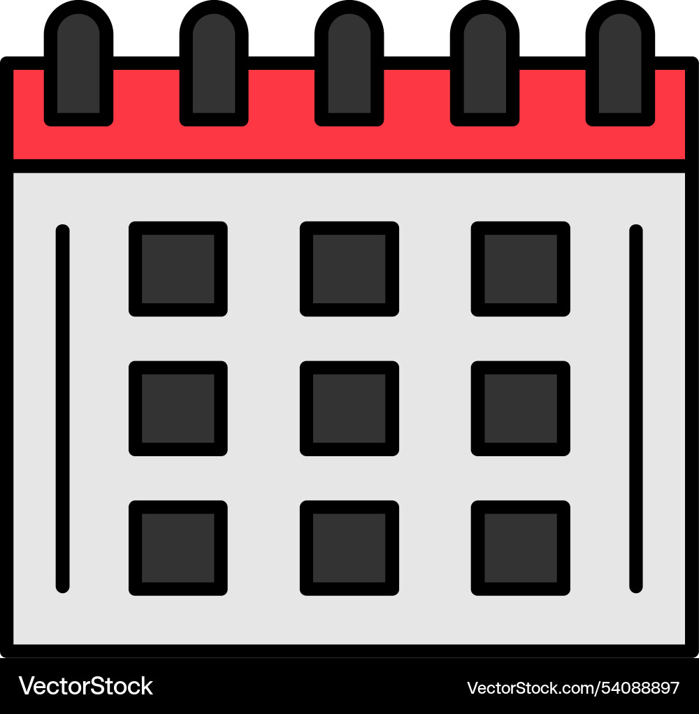 Calendar line filled icon design Vector Image