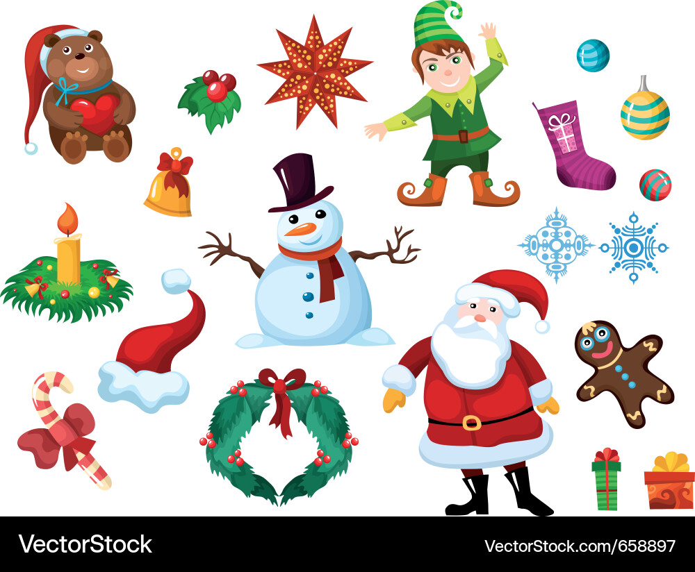 Christmas Elements Collection vector image