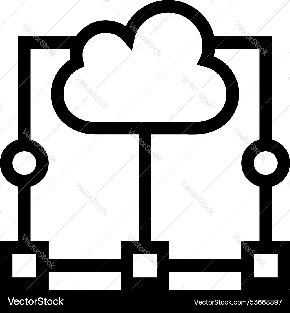Cloud computing icon outline style design Cloud computing icon outline style design vector image
