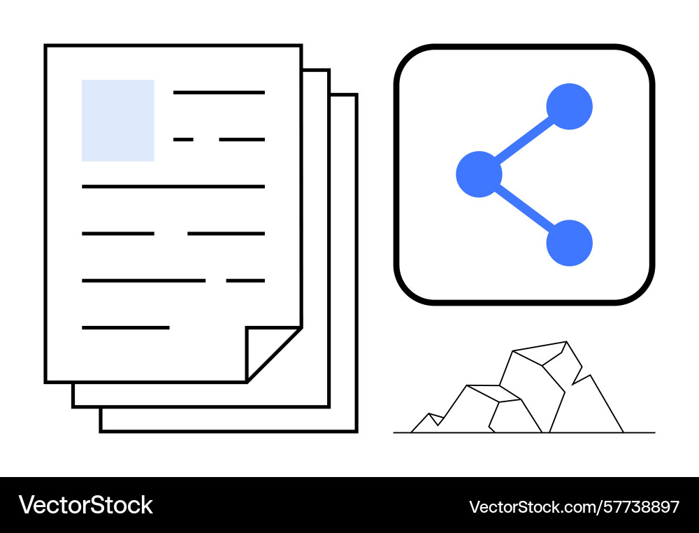 Document sharing and workflow representation Document sharing and workflow representation Vector Image