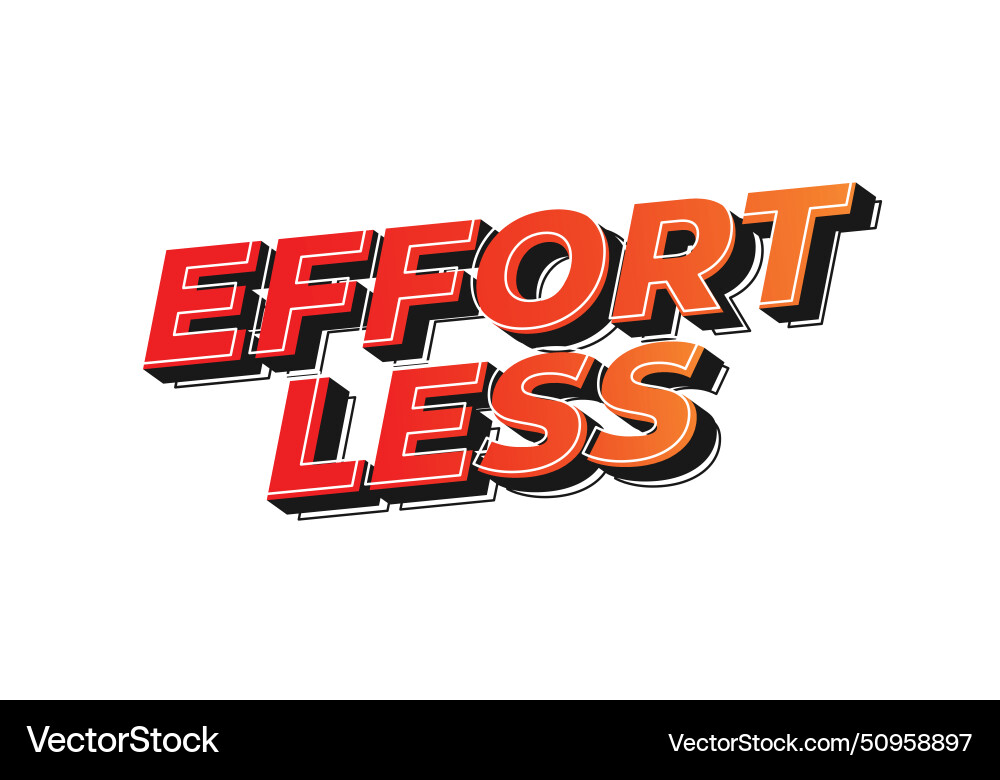 Effortless text effect in 3d look with eye Effortless text effect in 3d look with eye vector image