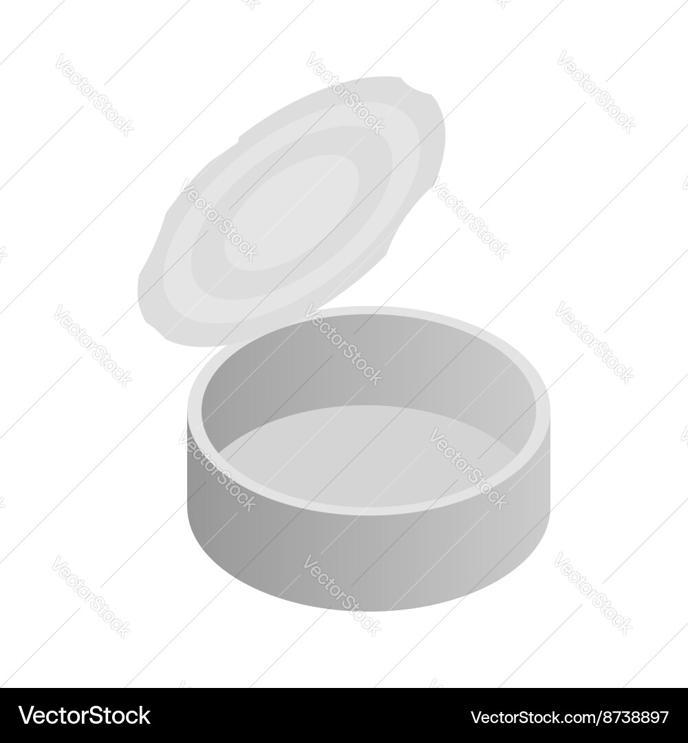 Empty tin can icon isometric 3d style vector image