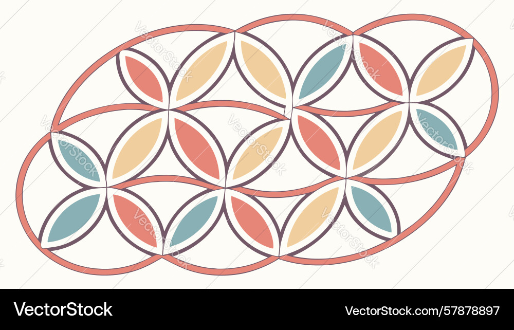 Geometric oval interlocking pattern seamless Vector Image