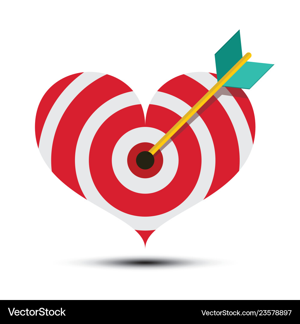 Heart Dartboard with Arrow Vector Image