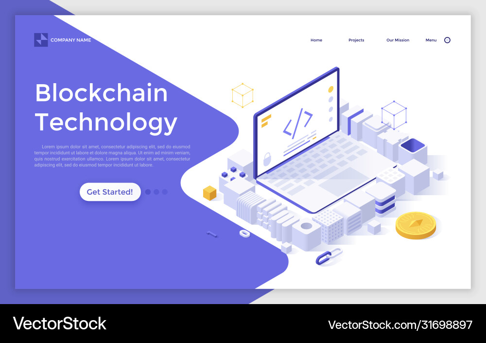 Isometric Blockchain Technology vector image