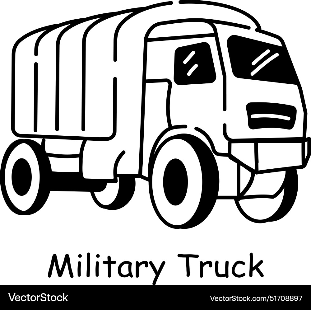 Military truck Royalty Free Vector Image - VectorStock