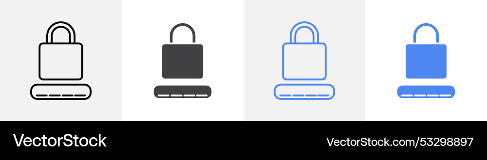 Pin lock icon set use for web ui or app vector image