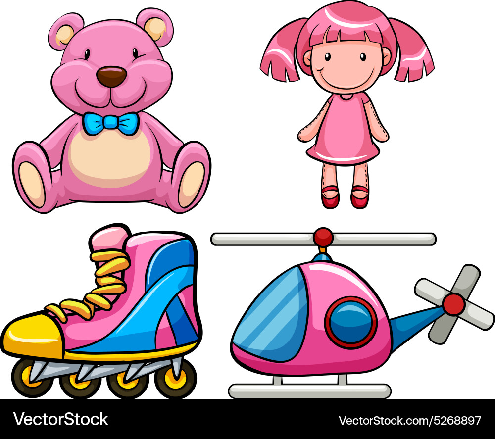 Pink toys Royalty Free Vector Image - VectorStock