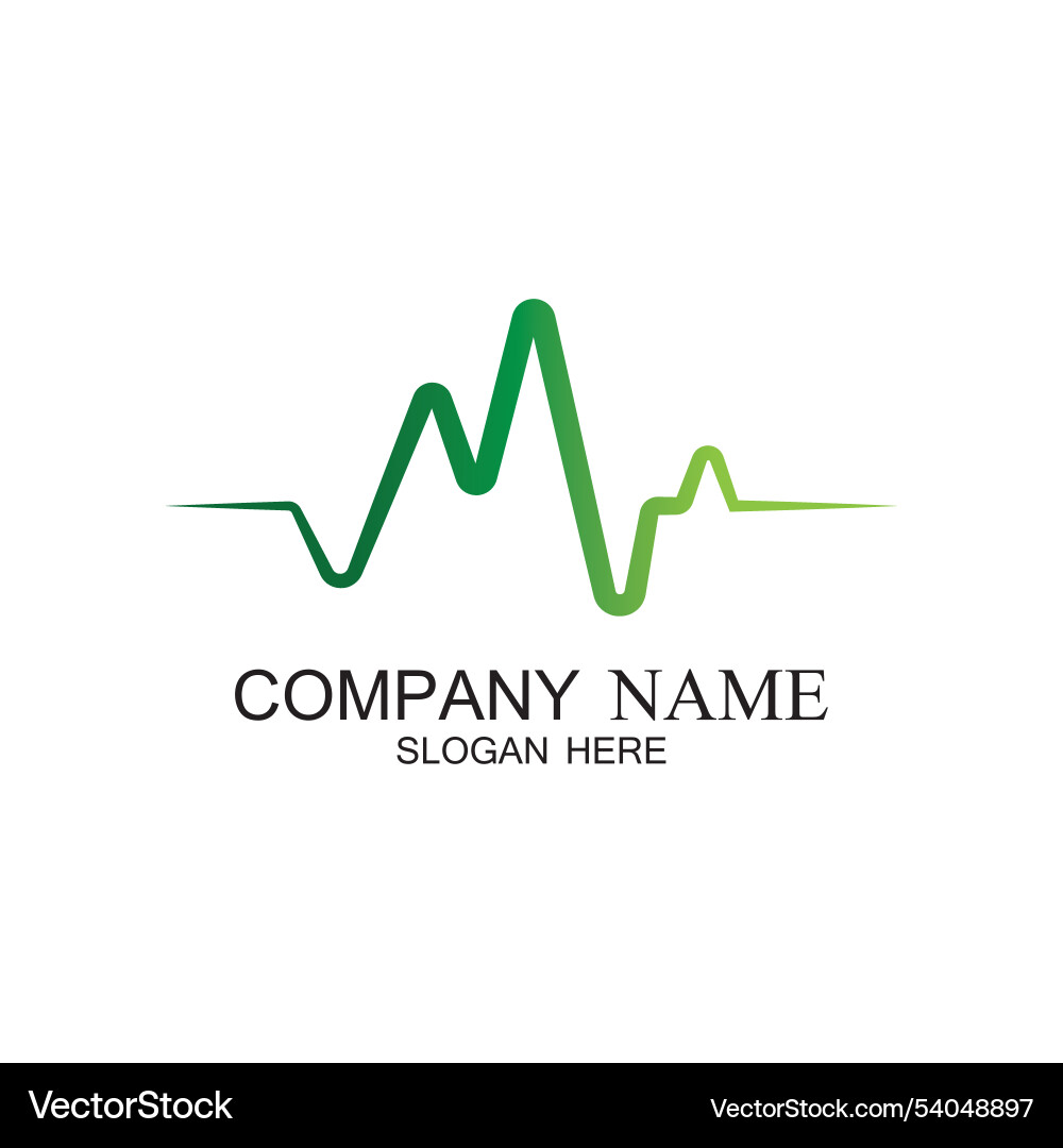 Pulse line template Pulse line template Vector Image