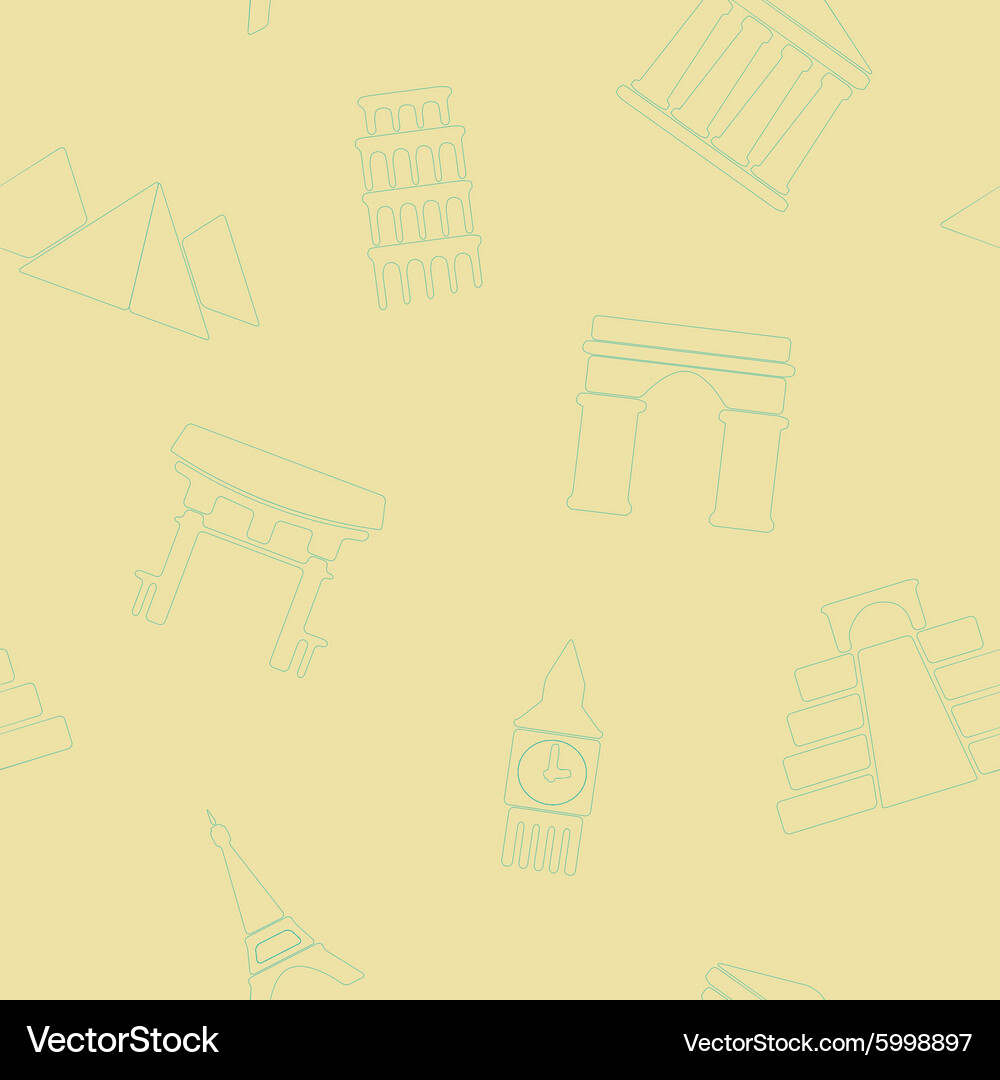 Seamless background with architectural monuments Vector Image