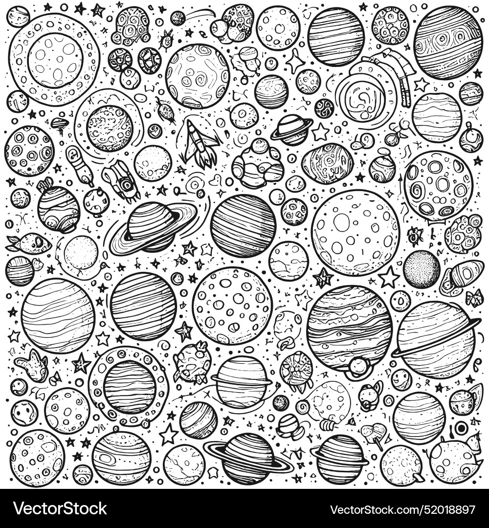 Set of solar system planets isolated generative Set of solar system planets isolated generative Vector Image