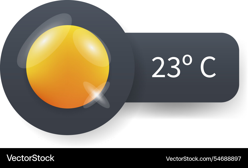 Sun icon weather widget showing daytime vector image