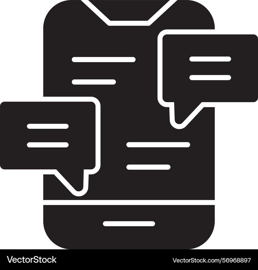 Text message glyph style icon design vector image