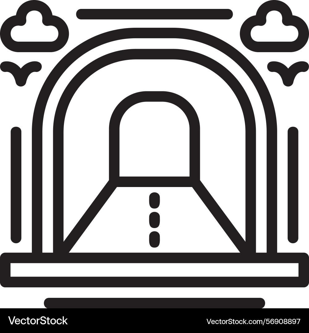 Tunnel linear style icon design Vector Image