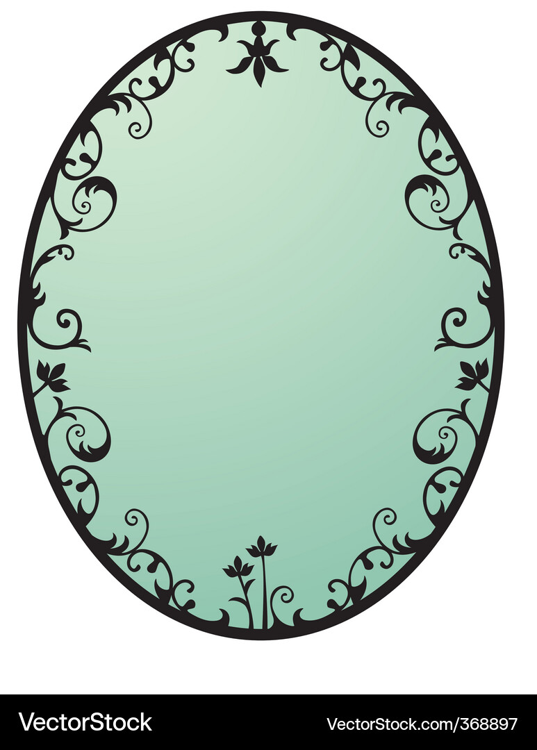 Vintage Floral Oval Rahmen Vektorbild