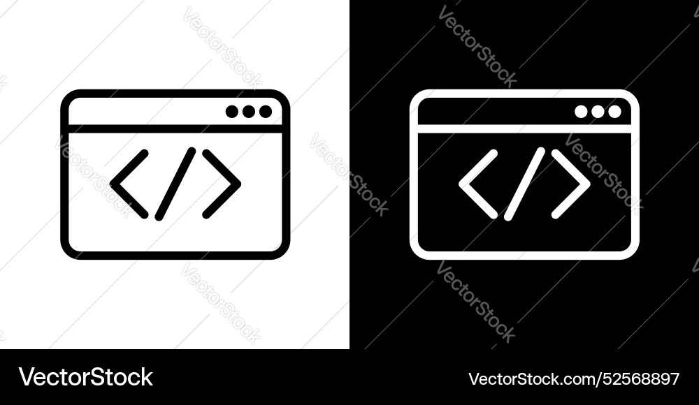 Web code icon set on white background Vector Image